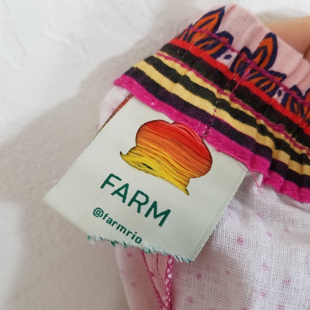 FARM Rio Macaw Shorts Tropical Floral Scarf Print Linen Blend Pull-On Sorts XL - Picture 11 of 15